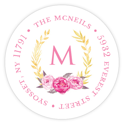 Brightest Blooms Round Address Labels